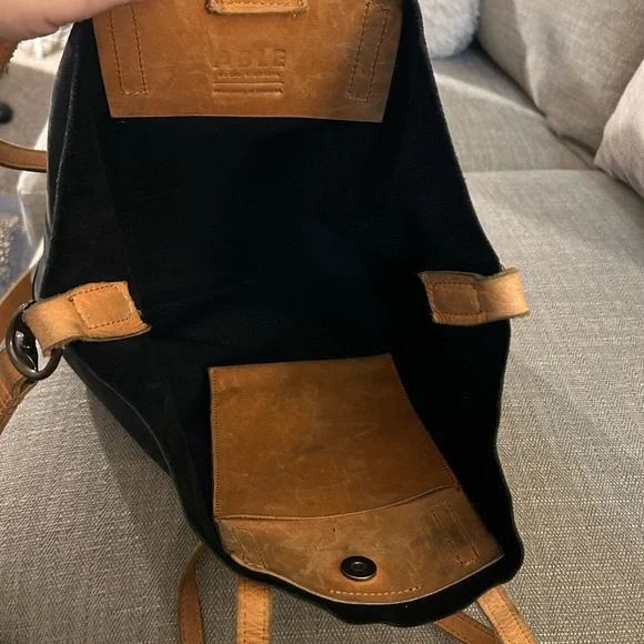 Able Black and Tan Shoulder Bag - Picture 3 of 5